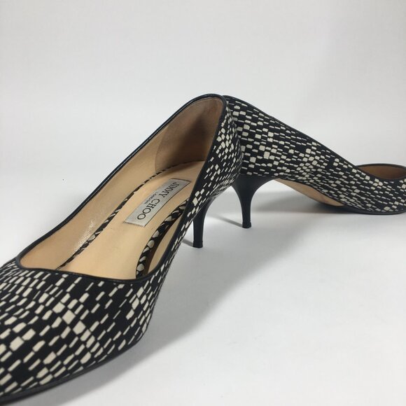 Jimmy Choo Aza Kitten Heels Geometric Print - Picture 3 of 12